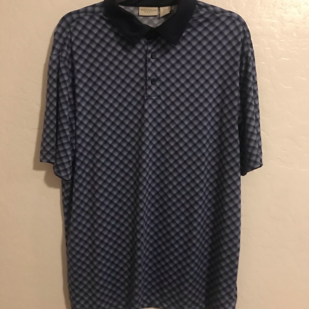 Navy Checkered Polo Shirt